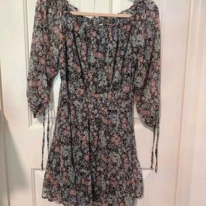 American Eagle Floral dress with sheer puff sleeves